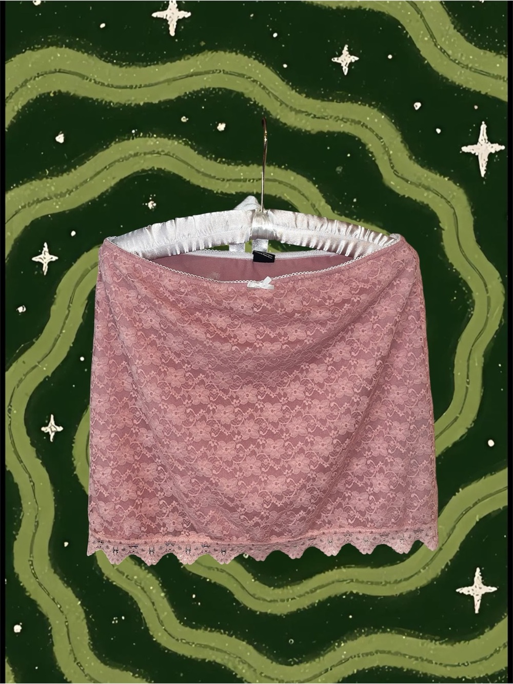 Urban Outfitters Dusty Pink Lace Mini Skirt